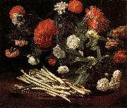 Still Life with Roses,Asparagus,Peonies,and Car-nations Giovanni Martinelli